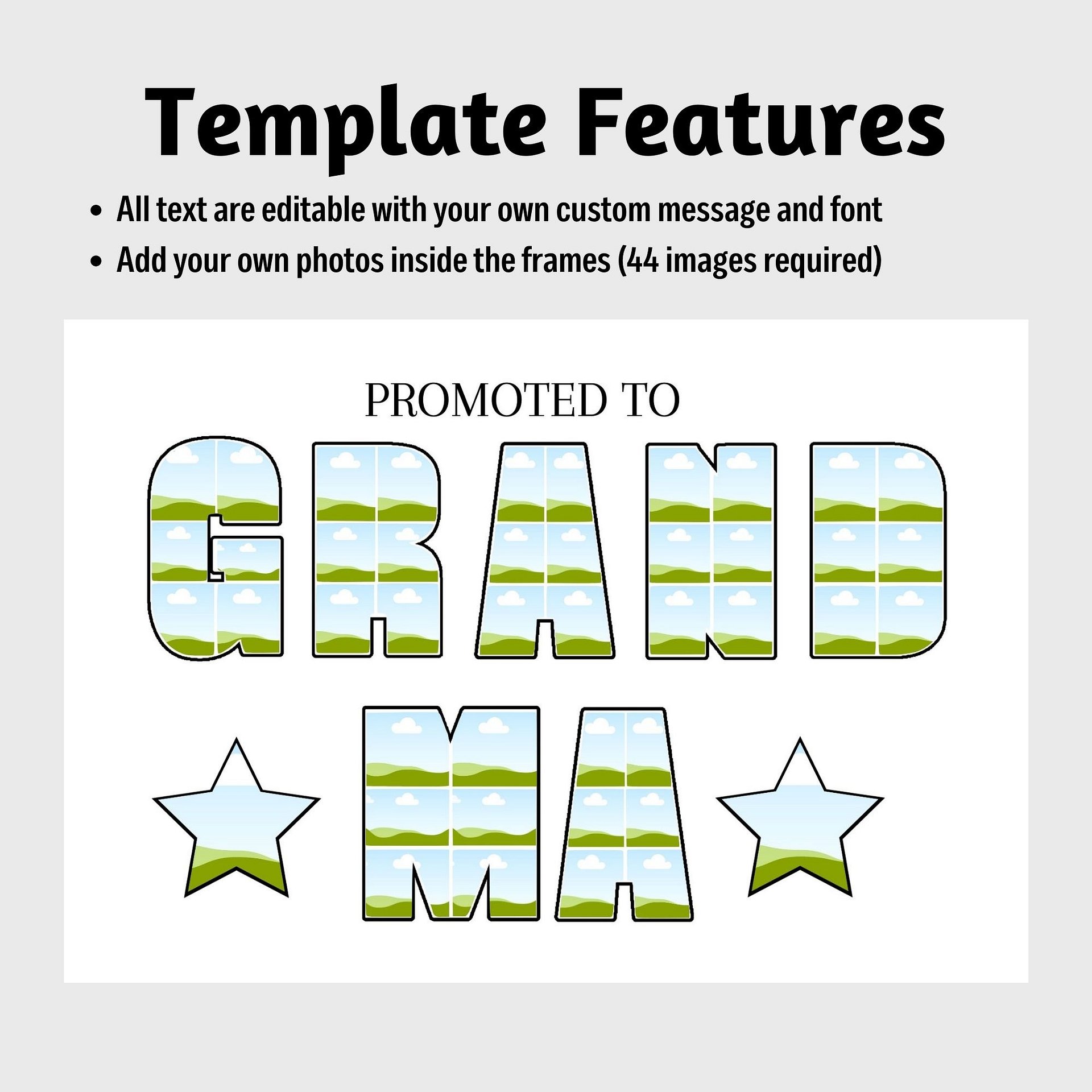 Promoted to Grandma Photo Collage Canva Template product image (4)