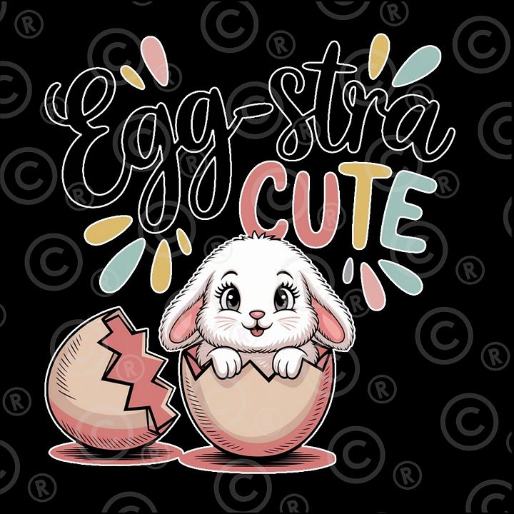 Egg-stra Cute Bunny Digital Download – High-Quality Easter PNG product image (1)