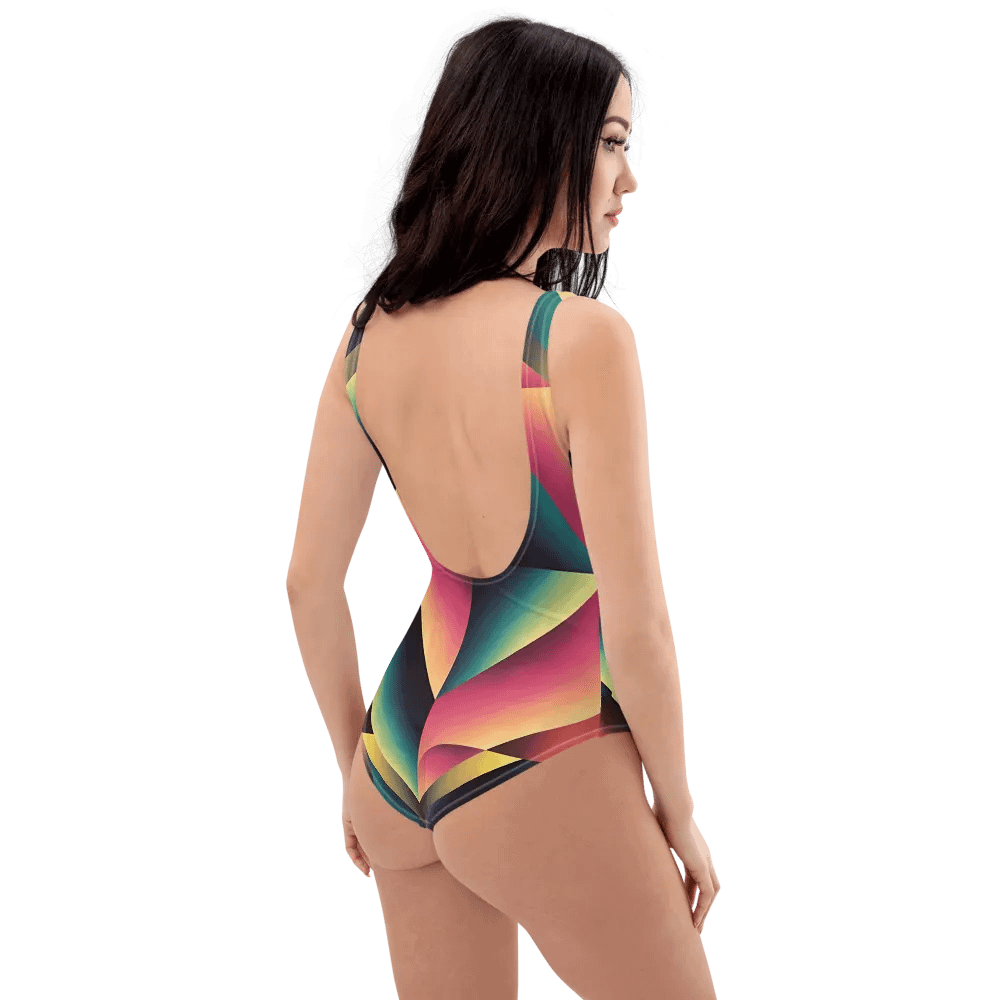 Abstract Lithographic Pattern Design one piece Swimsuit - V7 product image (3)