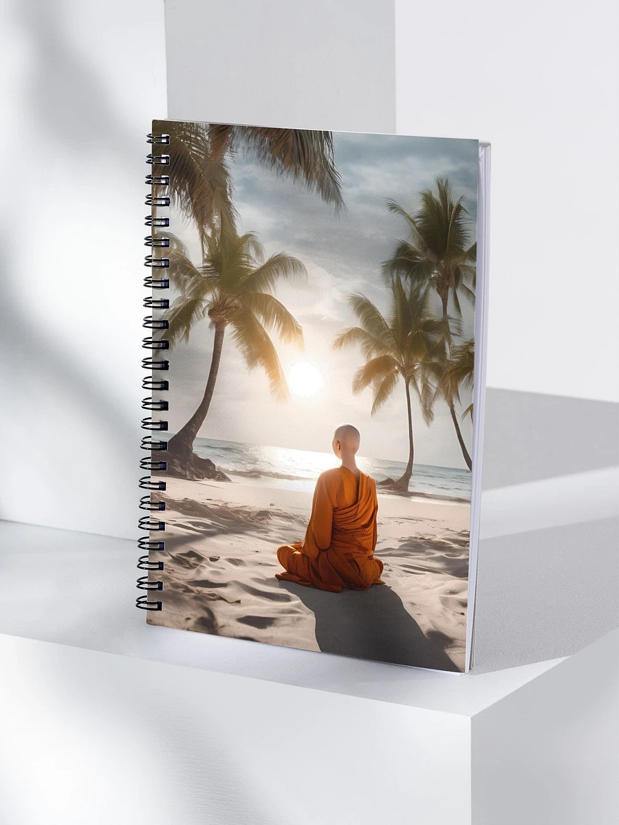 Buddhist Nun Meditating on a Beach Spiral Notebook product image (4)