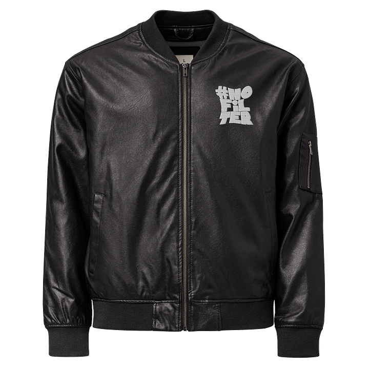 #NOFILTER Printed Statement Leather Bomber Jacket product image (1)