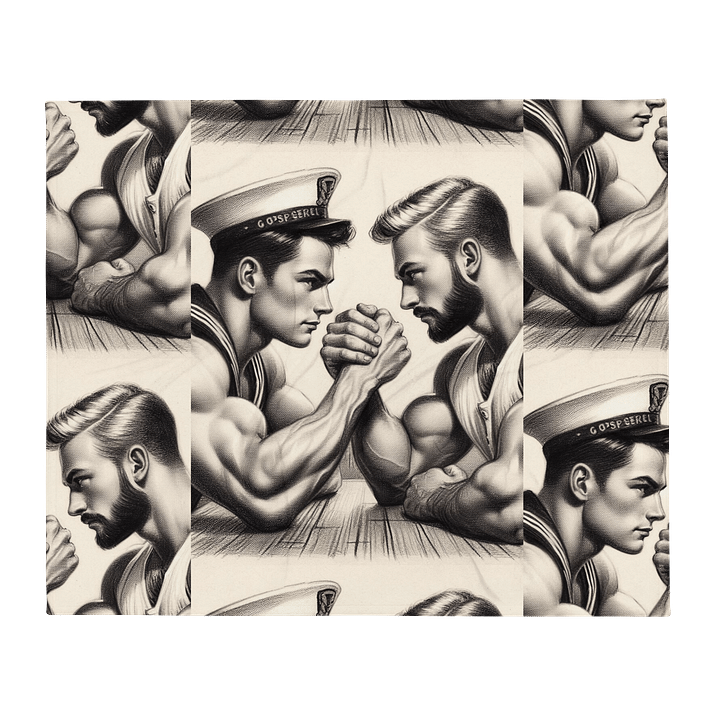 Up Close and Personal: Sailors – Tom of Finland Tribute Gay Pride Graphic Design Throw Blanket product image (1)
