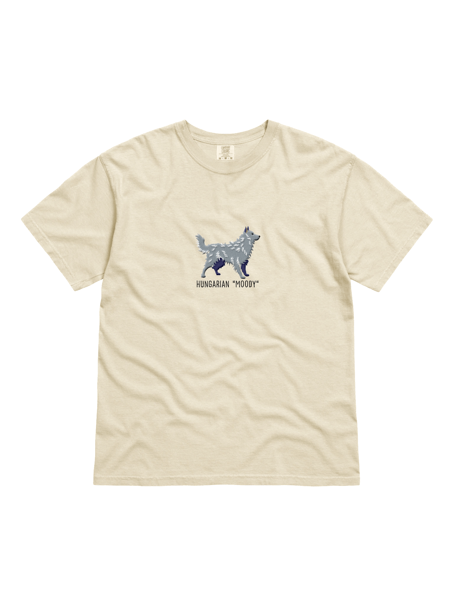 Hungarian Moody T-Shirt(Embroidered) of a Hungarian Mudi(Gray) product image (41)