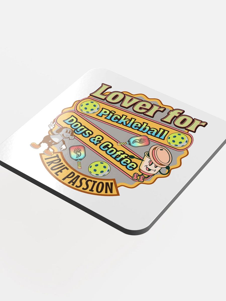 Lover For Pickleball Dogs And Coffee Passionate Coaster Set product image (4)