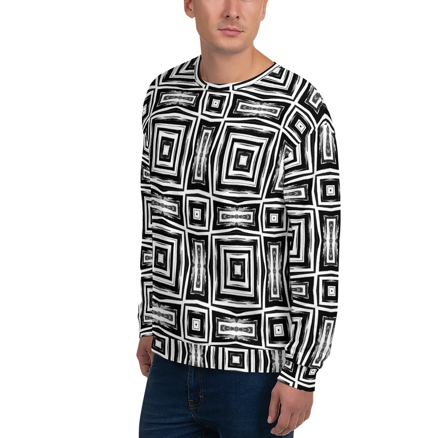 Abstract Monochrome Repeating Pattern Unisex All Over Print Sweatshirt product image (8)