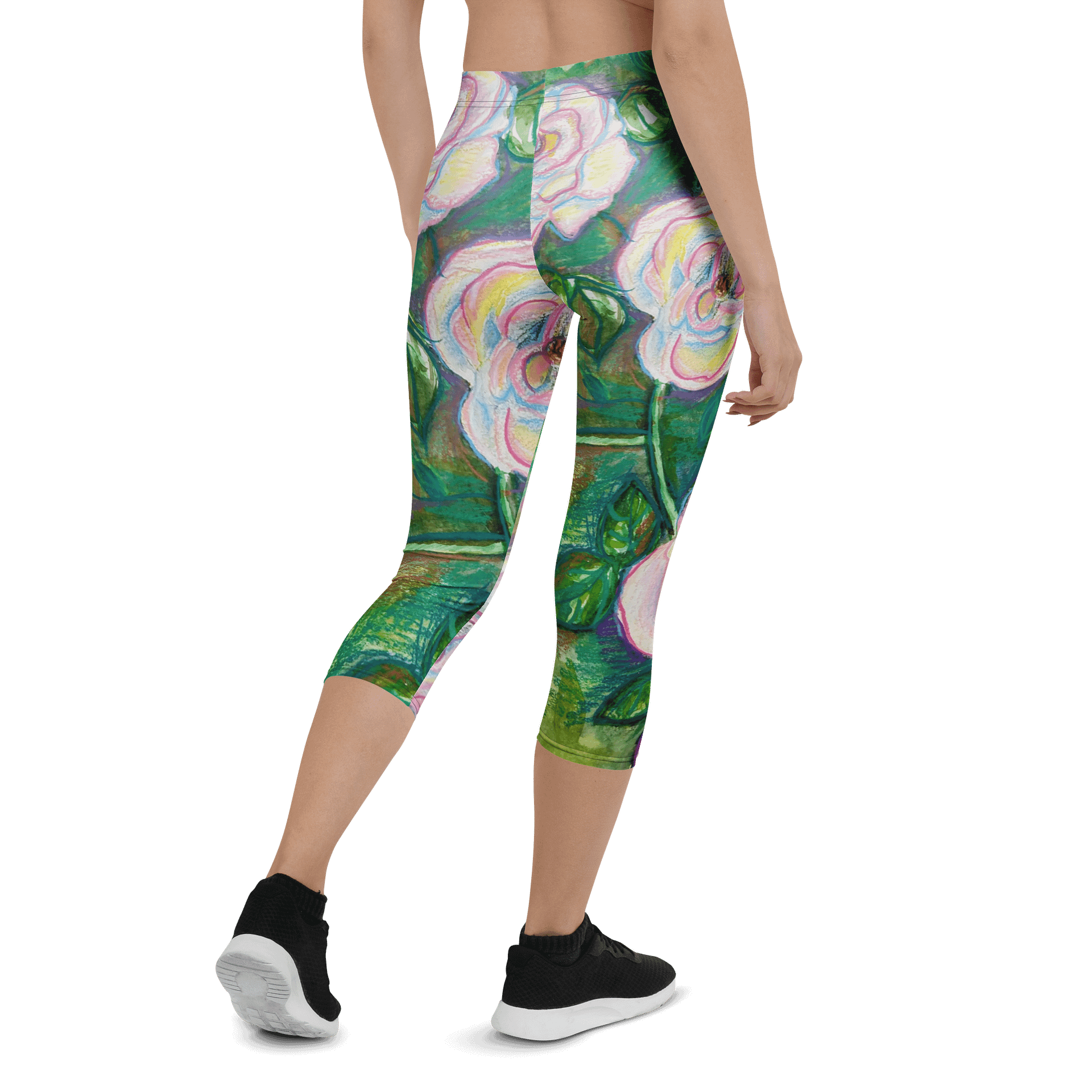 Pastel roses All-Over Capri Leggings product image (2)
