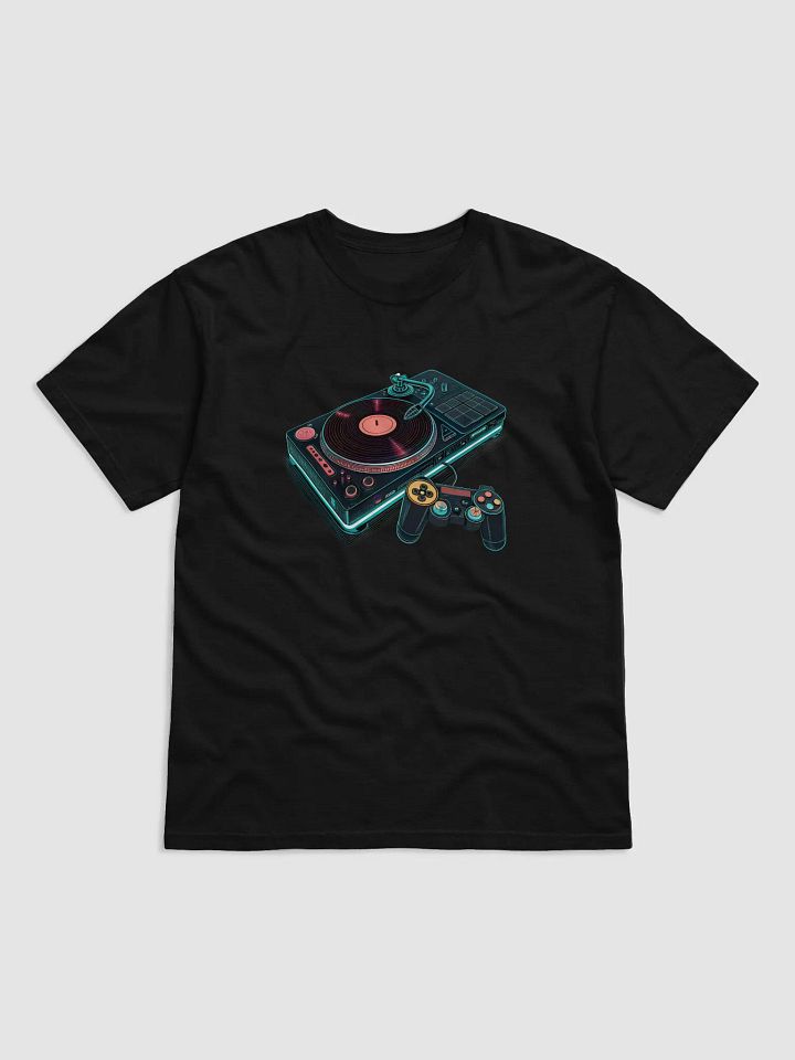 DJ Turntable Meets Gaming Console Graphic T-Shirt – Perfect Fusion of Music and Gaming Culture product image (1)