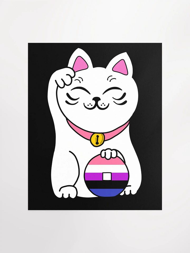 Maneki neko genderfluid pride poster product image (1)