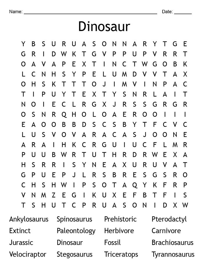 Printable Dinosaur Word Search Puzzle product image (2)