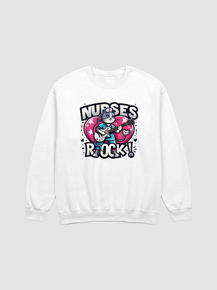 Nurse Rockstar Cat Crewneck Sweatshirt product image (6)