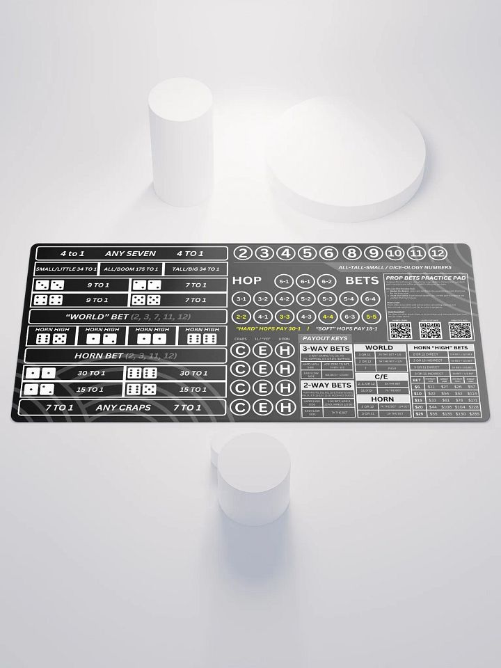 Craps Prop Box Practice Pad - Fade to Gray product image (1)