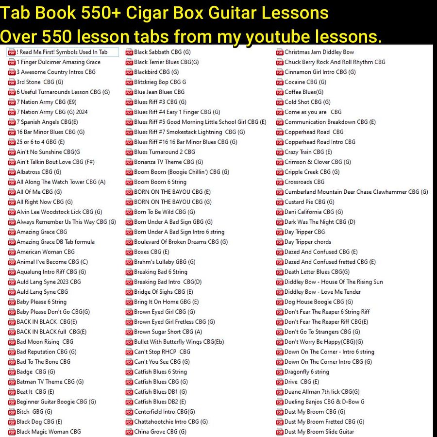 Tab Book 550+ Cigar Box Guitar Lessons product image (1)