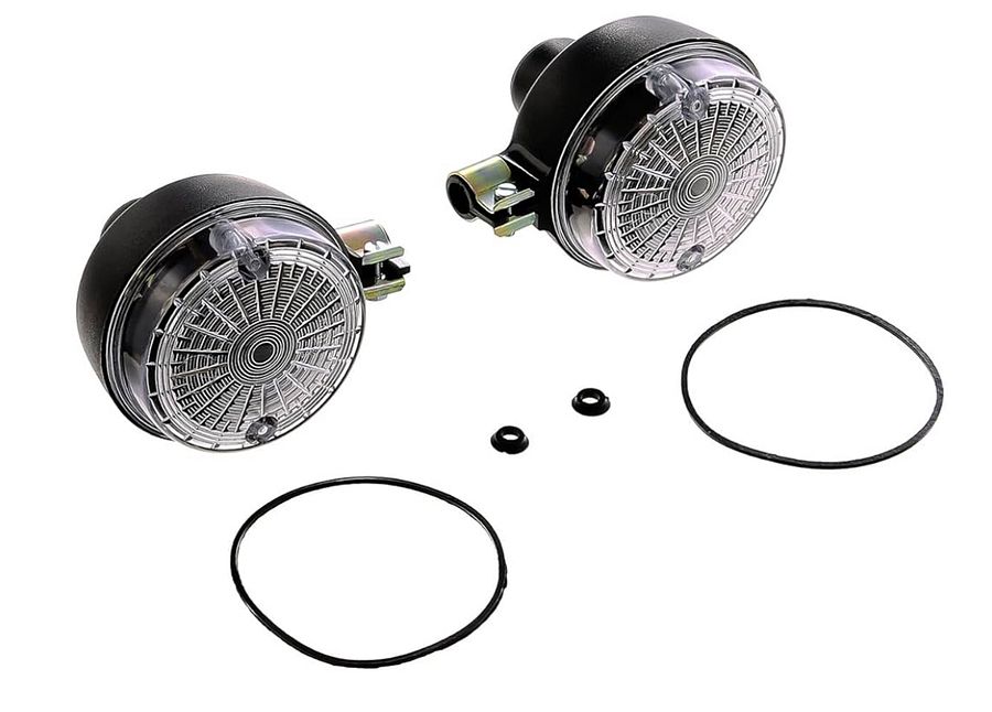 NM Set: 4 Blinker rund in Schwarz mit weißem Glas product image (5)