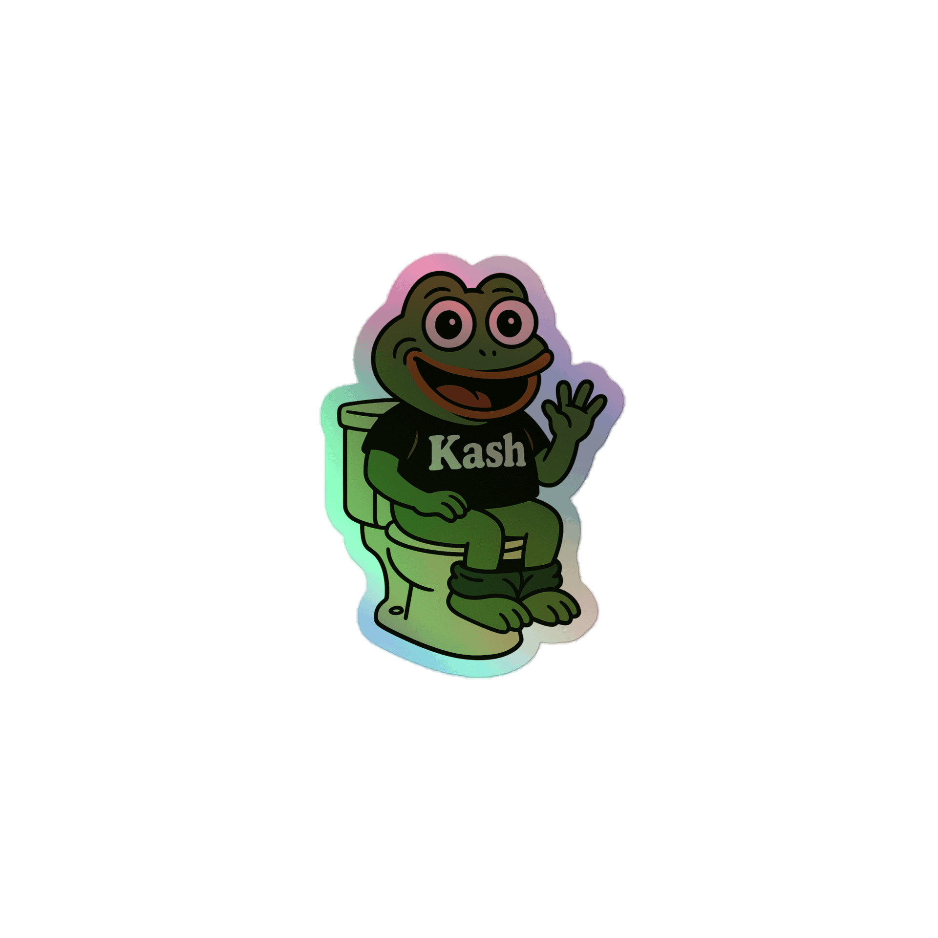 Pooping Frog Holographic Sticker Sheet product image (1)