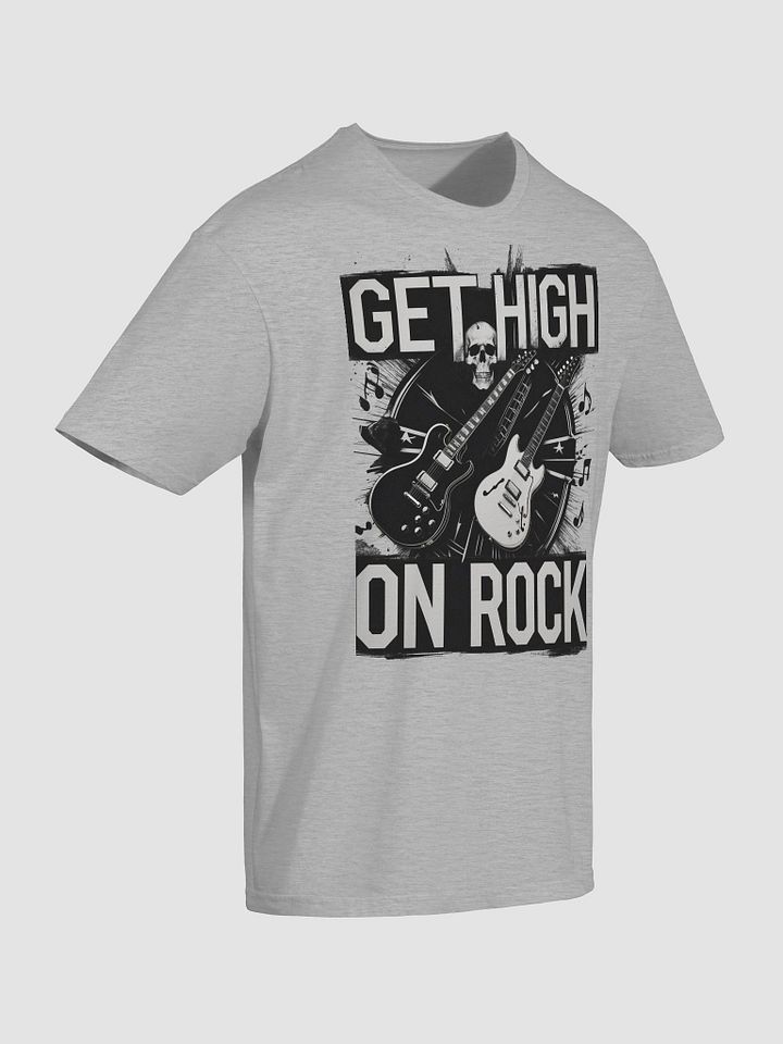 Rock Music-Inspired T-Shirt – Bold 'GET HIGH ON ROCK' Design, Unisex Fit product image (2)