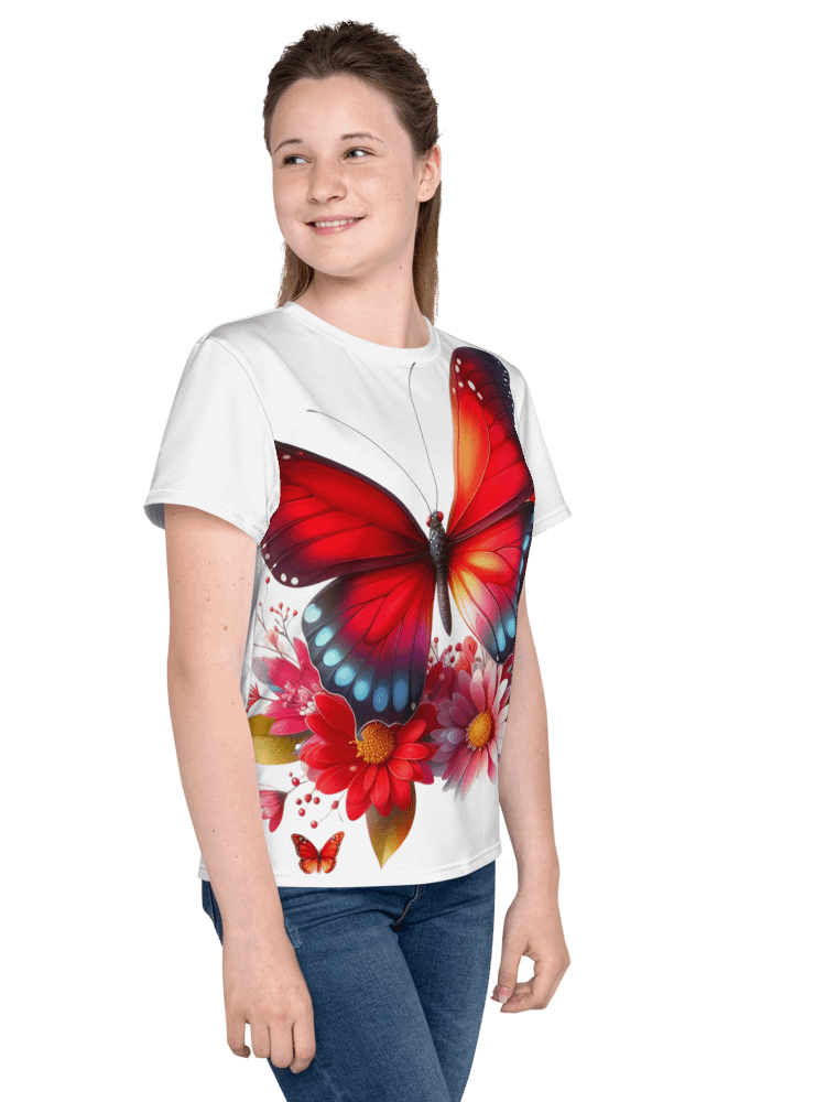 Vibrant Butterfly Paradise Unisex Youth Tee product image (4)