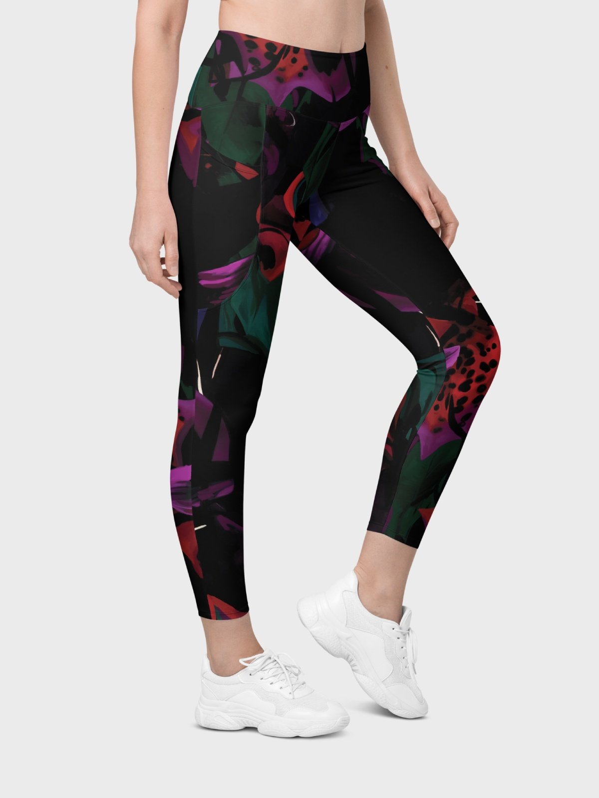 Leggings with Pockets "Blosoom At Midnight" product image (8)