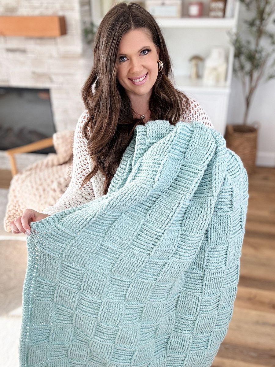 Seabreeze Basket Weave Blanket Crochet Pattern product image (6)