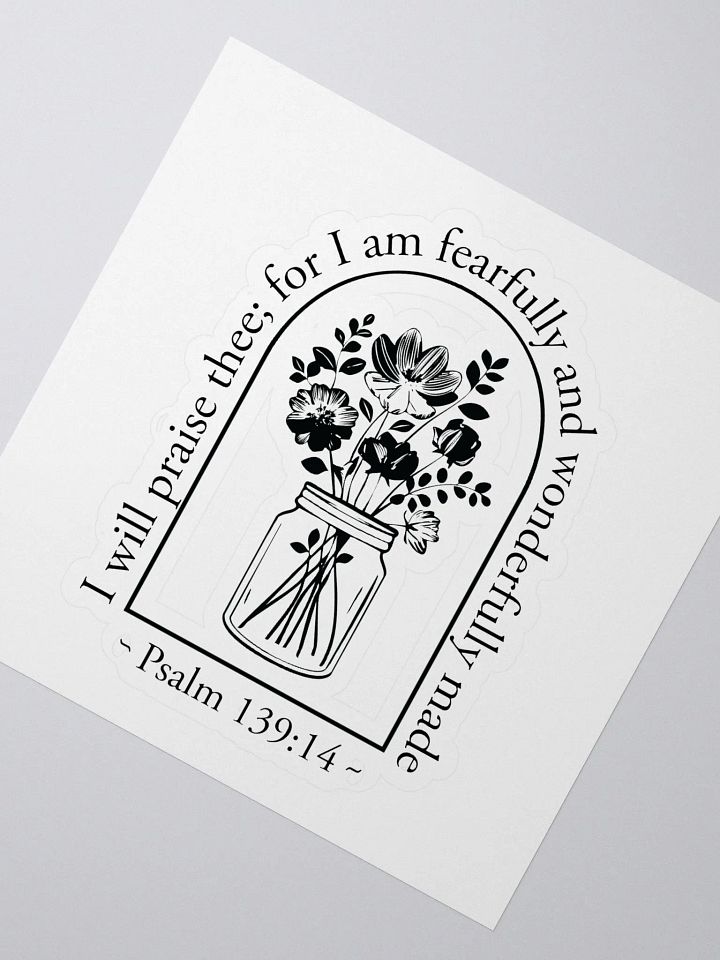 Psalm 139:14 Floral Sticker product image (2)