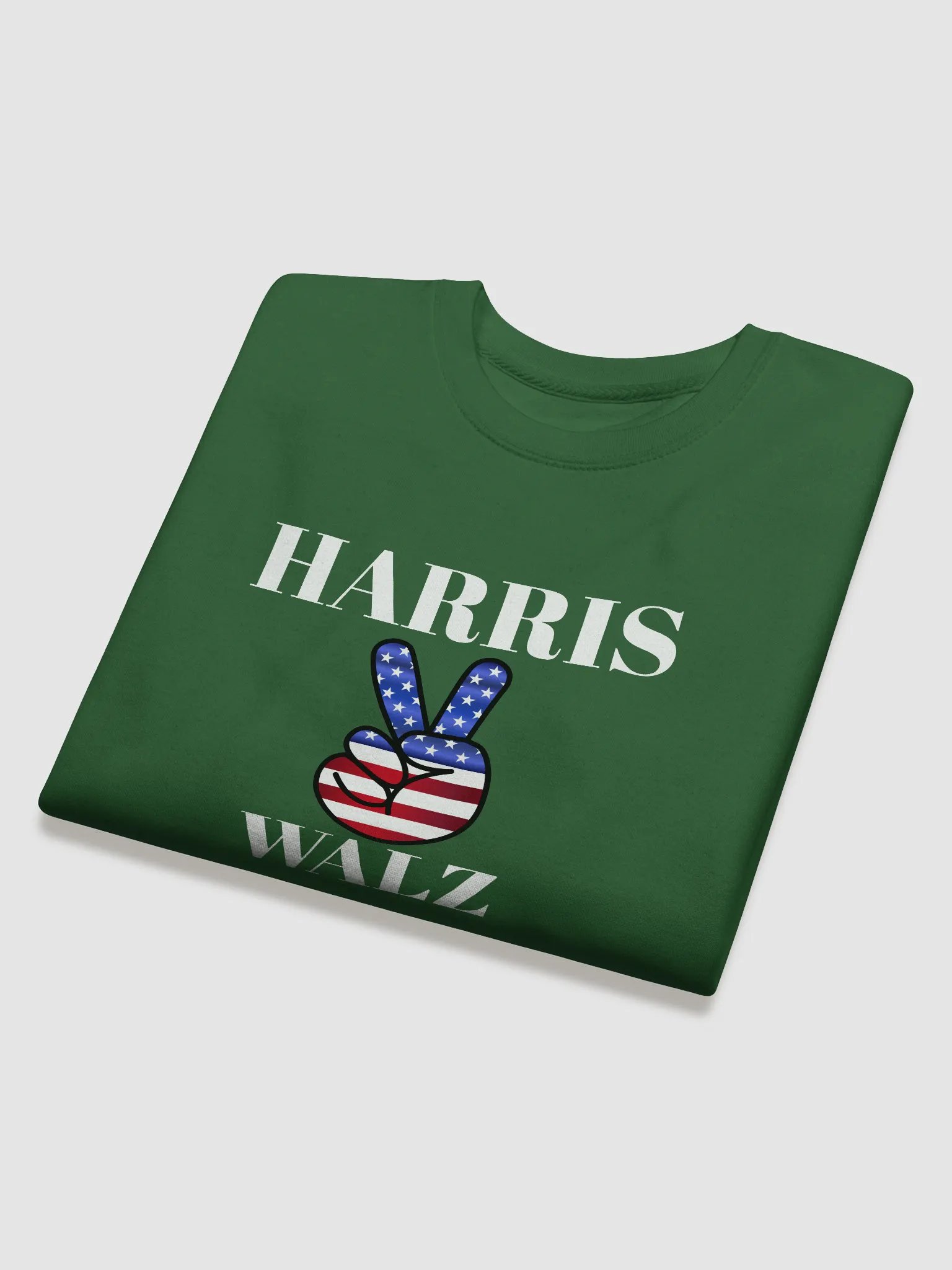 Harris Walz Victory Peace Sign in white product image (20)