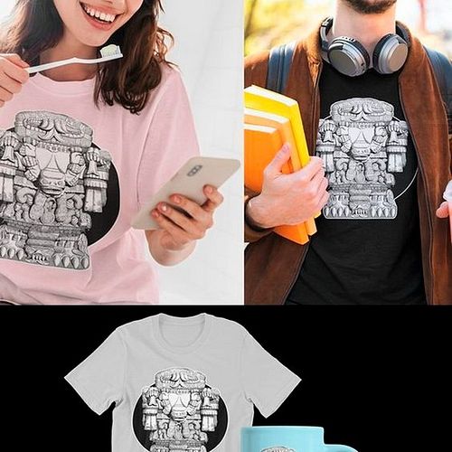 🛒https://www.redbubble.com/shop/ap/67613796

Idol historical vintage cult figure. God of the Americas. Central indigenous wor...