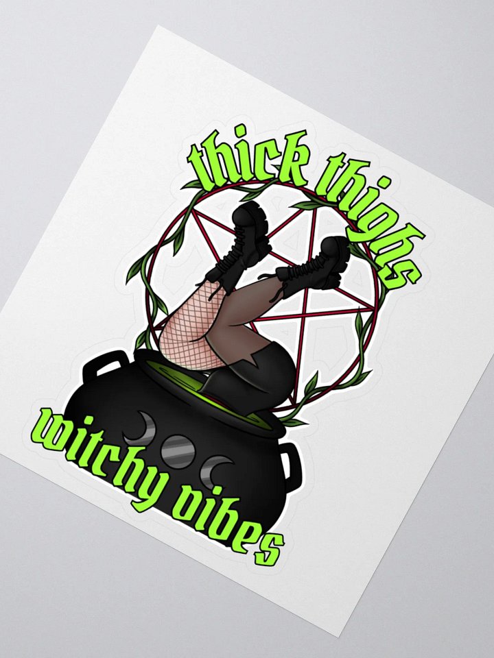 Thick Thighs Witchy Vibes Kiss Cut Sticker product image (2)