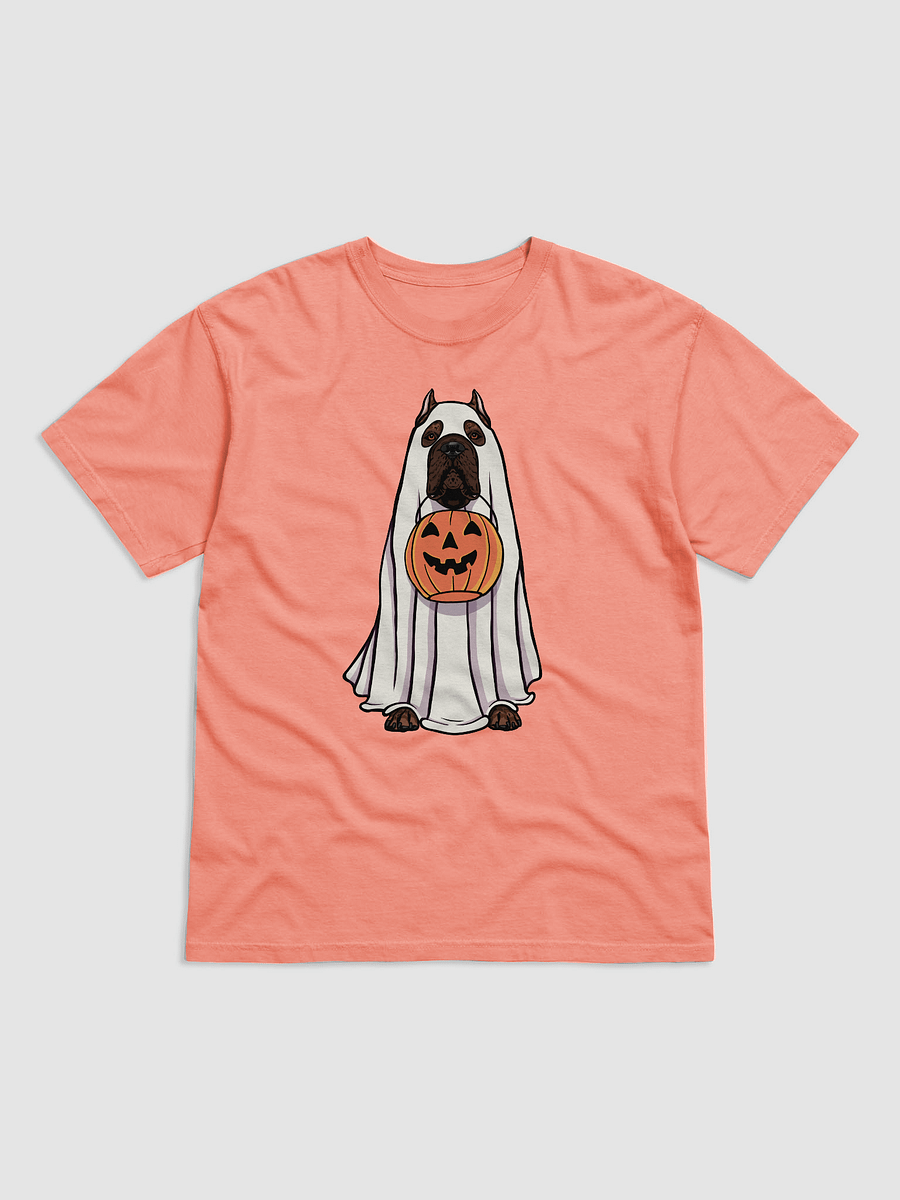 Funny Halloween Cane Corso(Brindle) T-Shirt | Funny Cane Corso Wearing a Ghost Costume and Holding a Pumpkin Basket product image (22)