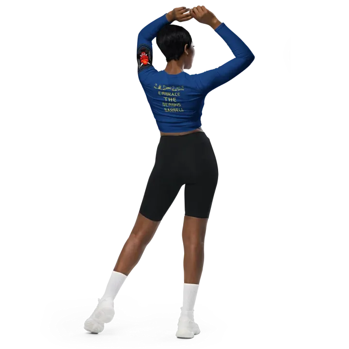 women oni crop top long sleeve (BLUE) product image (2)