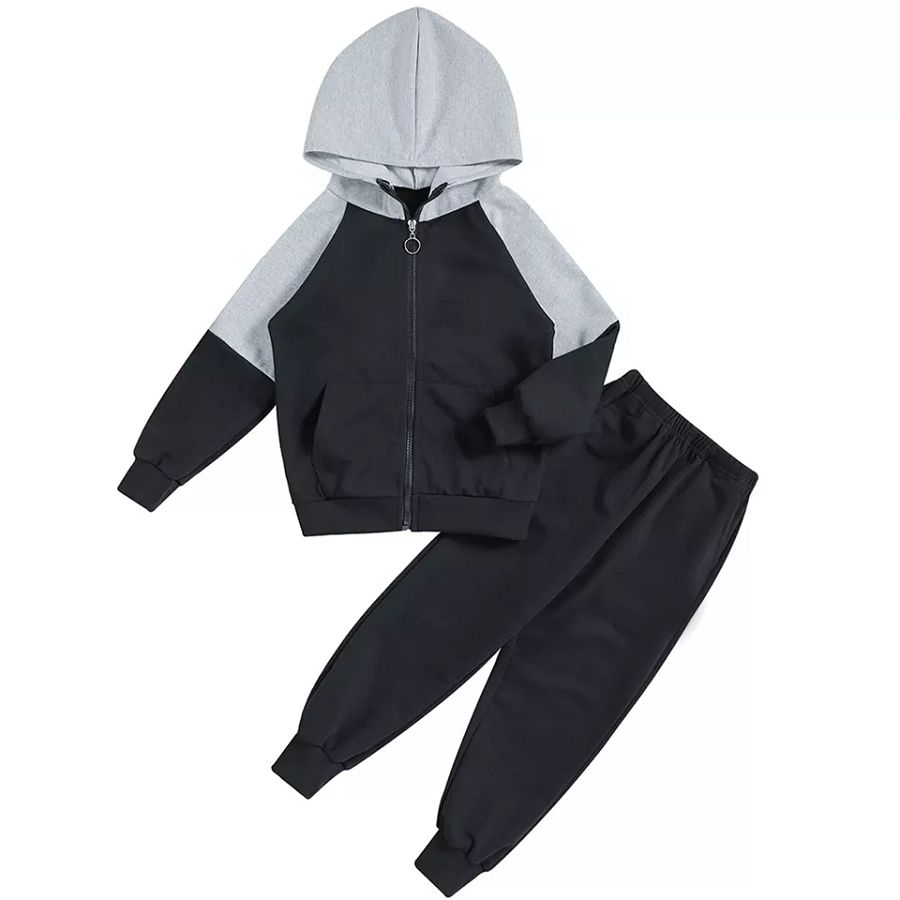 Kids Boys Hooded Joggers Sport Suit Activewear Tracksuit Lounging Outfits Gym product image (7)