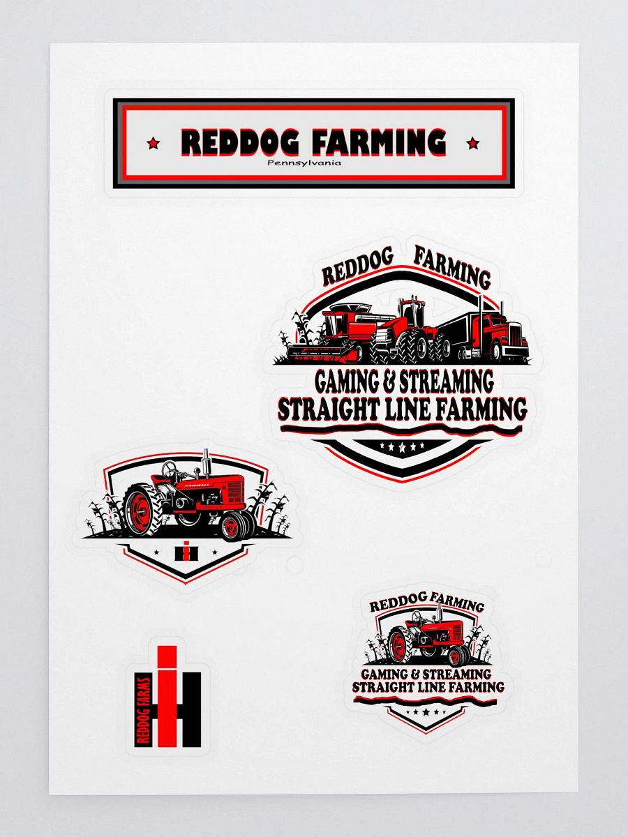 Kiss Cut Sticker Sheet with Custom Background with reddog farming logo product image (3)