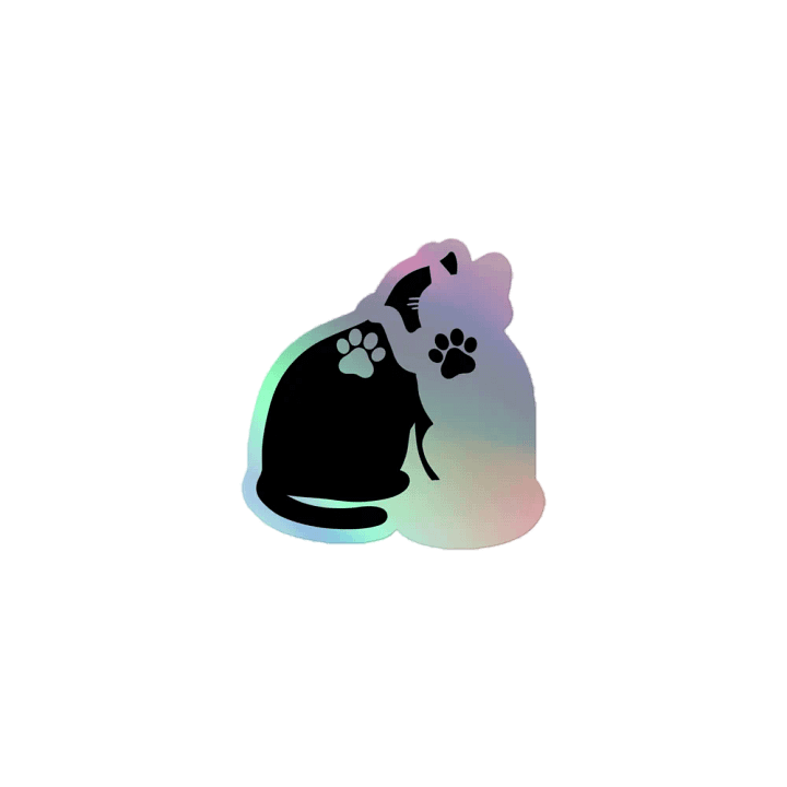 Ying & Yang Cats Holographic Sticker product image (1)