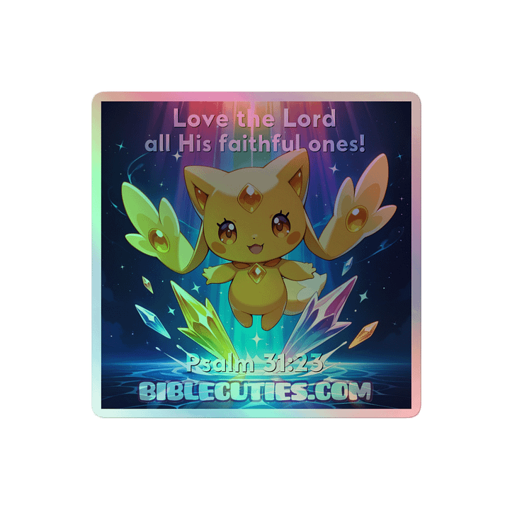 Bible Cuties Helen - Love the Lord all His faithful ones! Holographic Sticker product image (2)
