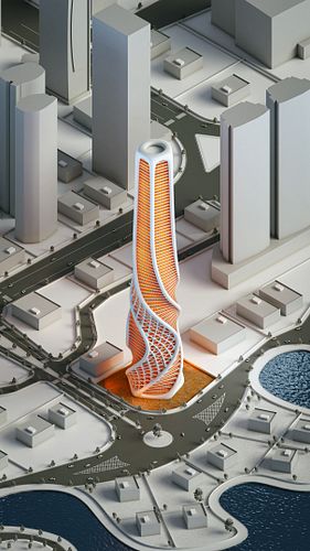 Helixa Tower
.
Helixa Skyscraper is a parametric architectural statement sculpted in direct response to prevailing wind patte...