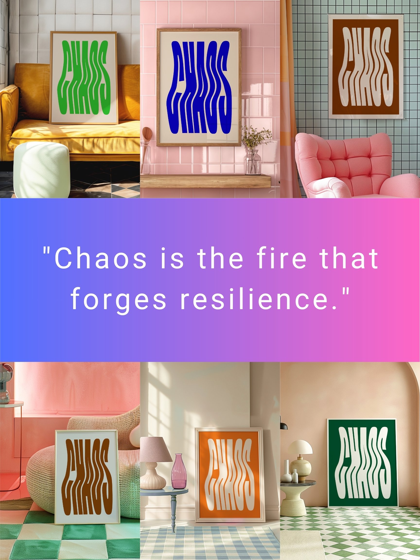 CHAOS Poster Wavy Print Large Printable Aesthetic Room Decor product image (4)