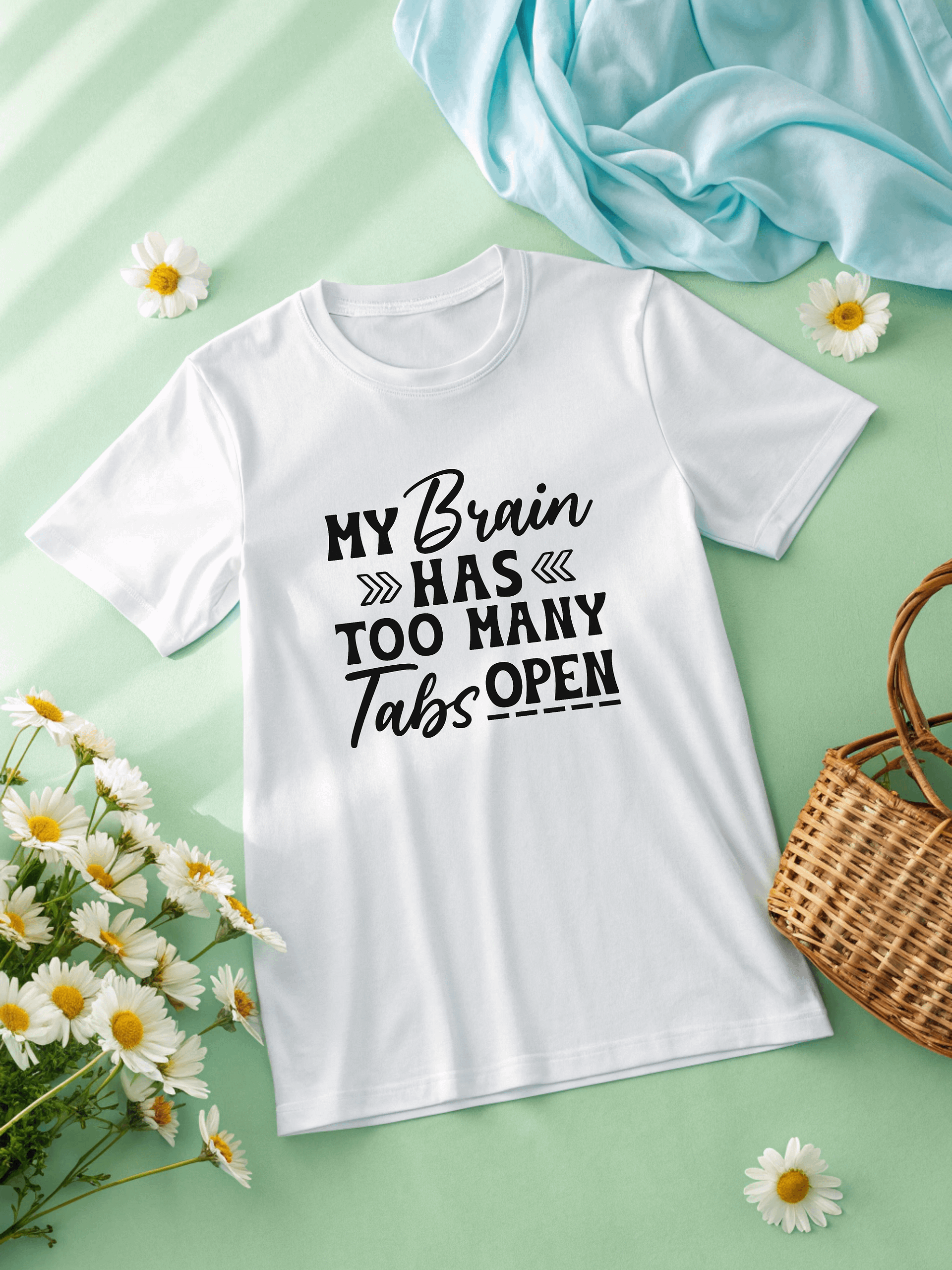 My Brain Has Too Many Tabs Open Women White T-Shirt product image (2)