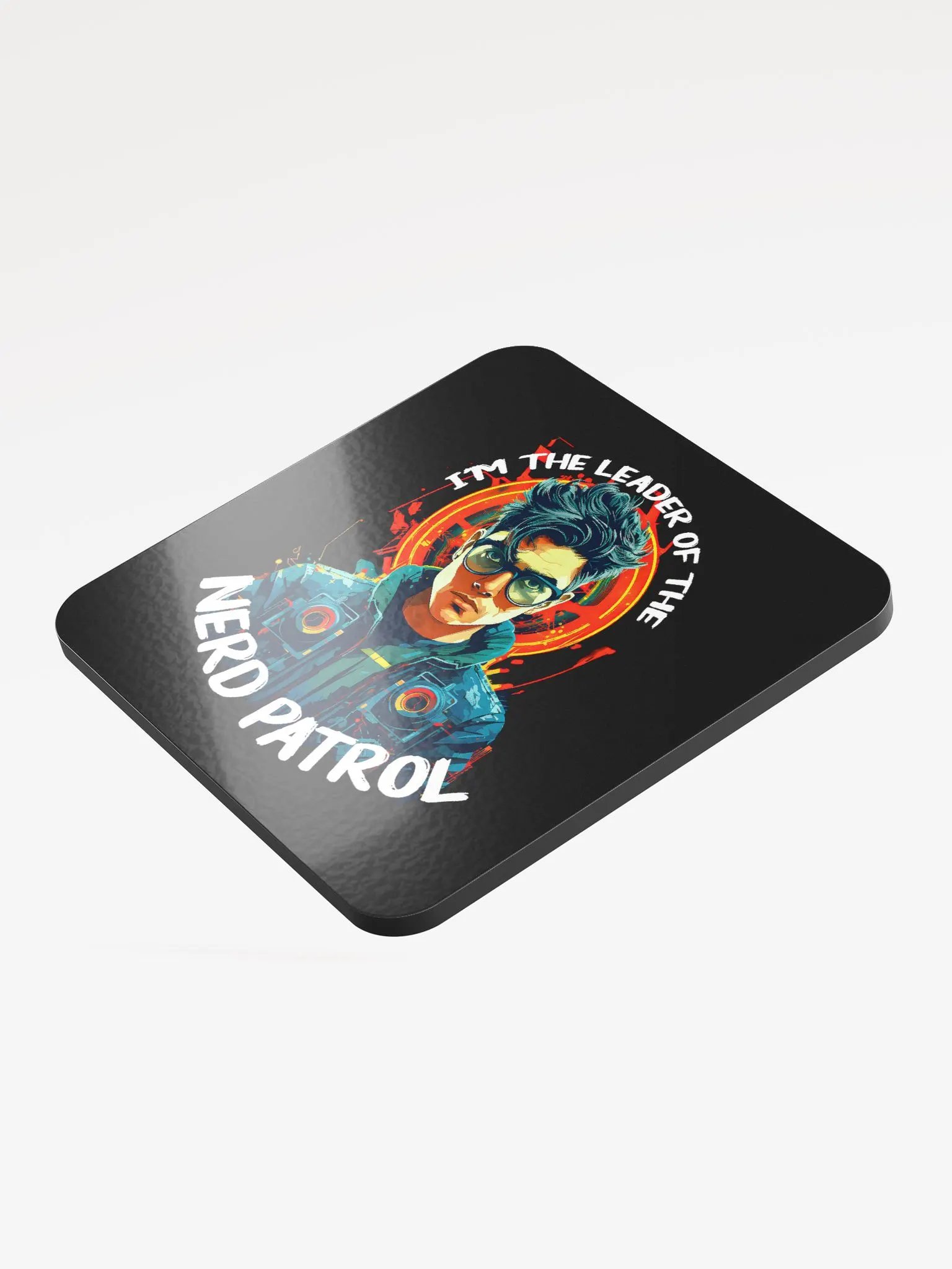 Nerd Patrol Male Glossed Cork Coaster product image (3)