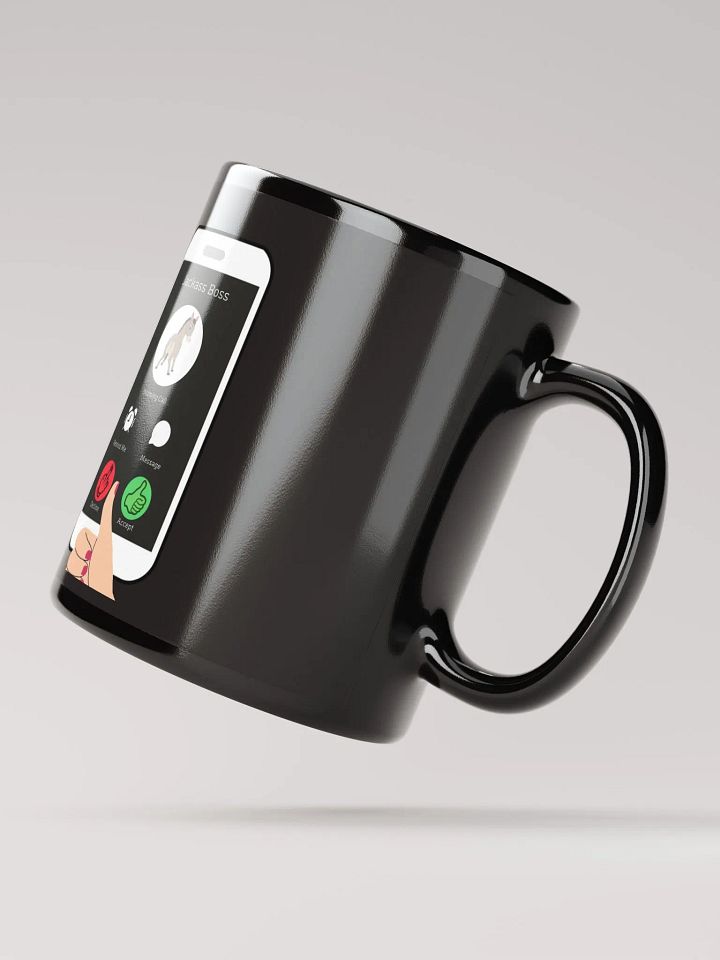 When The Boss Calls - Funny Black Mug product image (3)