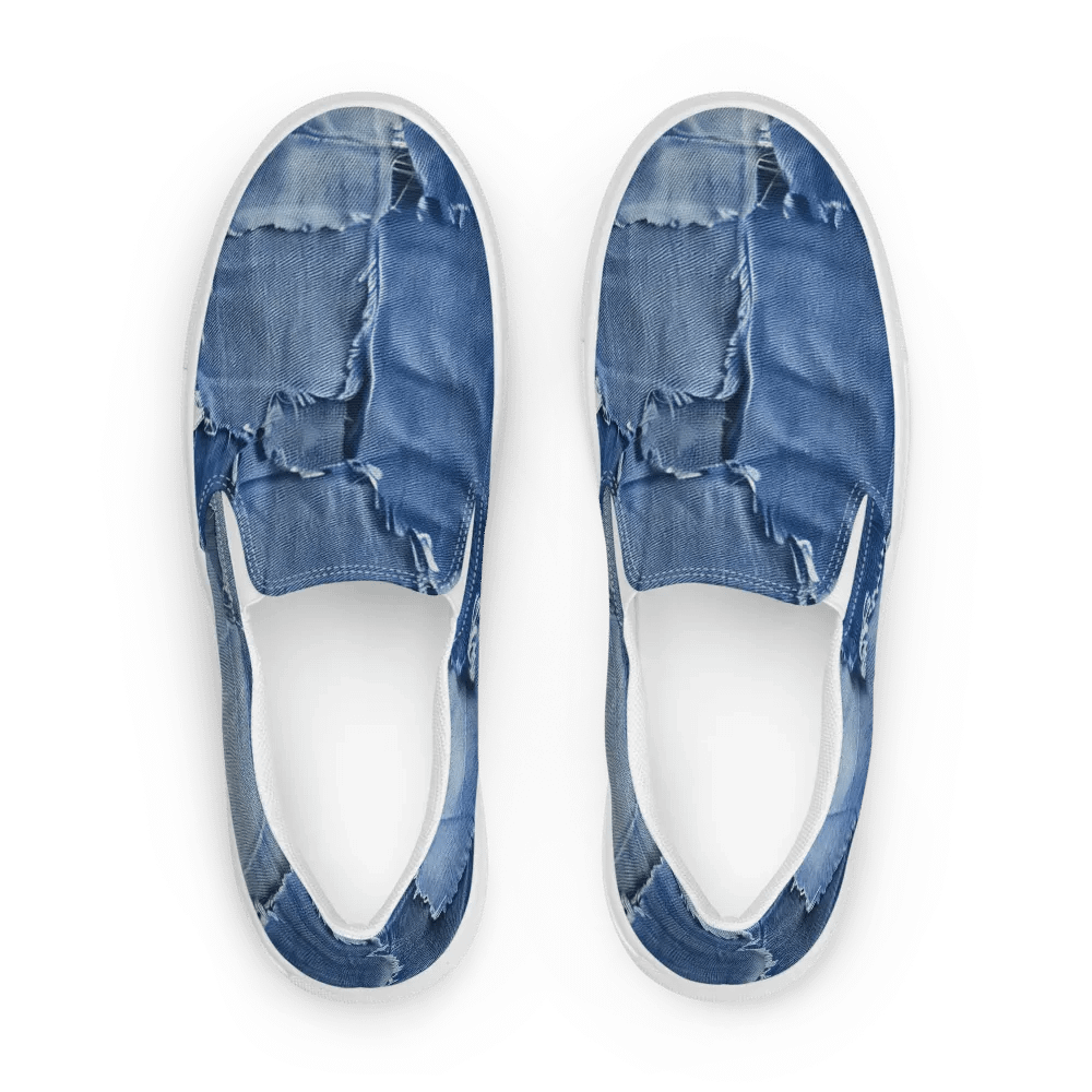 Rip Denim Look Women Slip-On Canvas shoes product image (1)