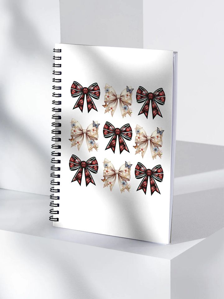 Spring Bow Basketball Whimsical Grid Spiral Notebook product image (1)