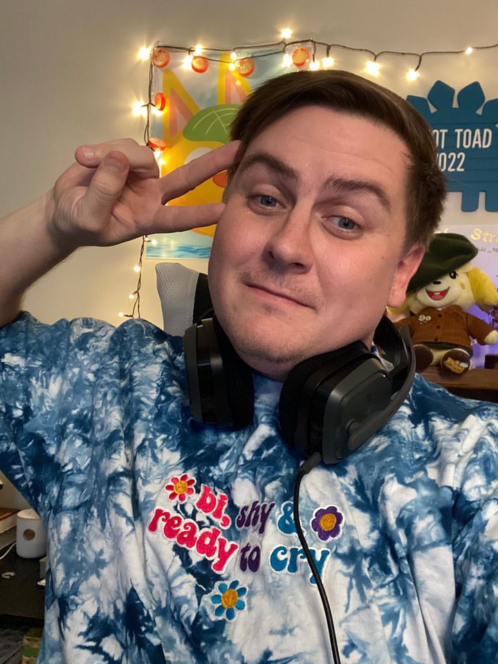 bi, shy, and ready to cry - oversized tie-dye t-shirt product image (2)