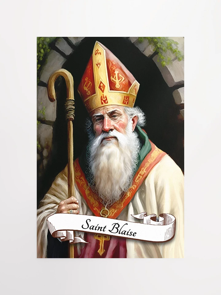 Saint Blaise Patron Saint of Throat Illnesses, Wild Animals, Candle Makers, Wool Combers, Wool Trading, Matte Poster product image (2)