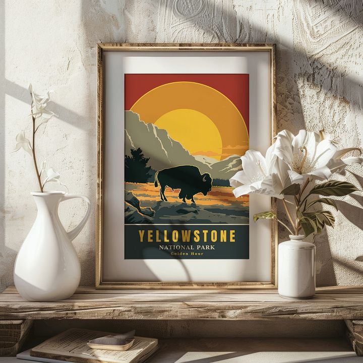 Yellowstone National Park Retro Travel Poster product image (18)