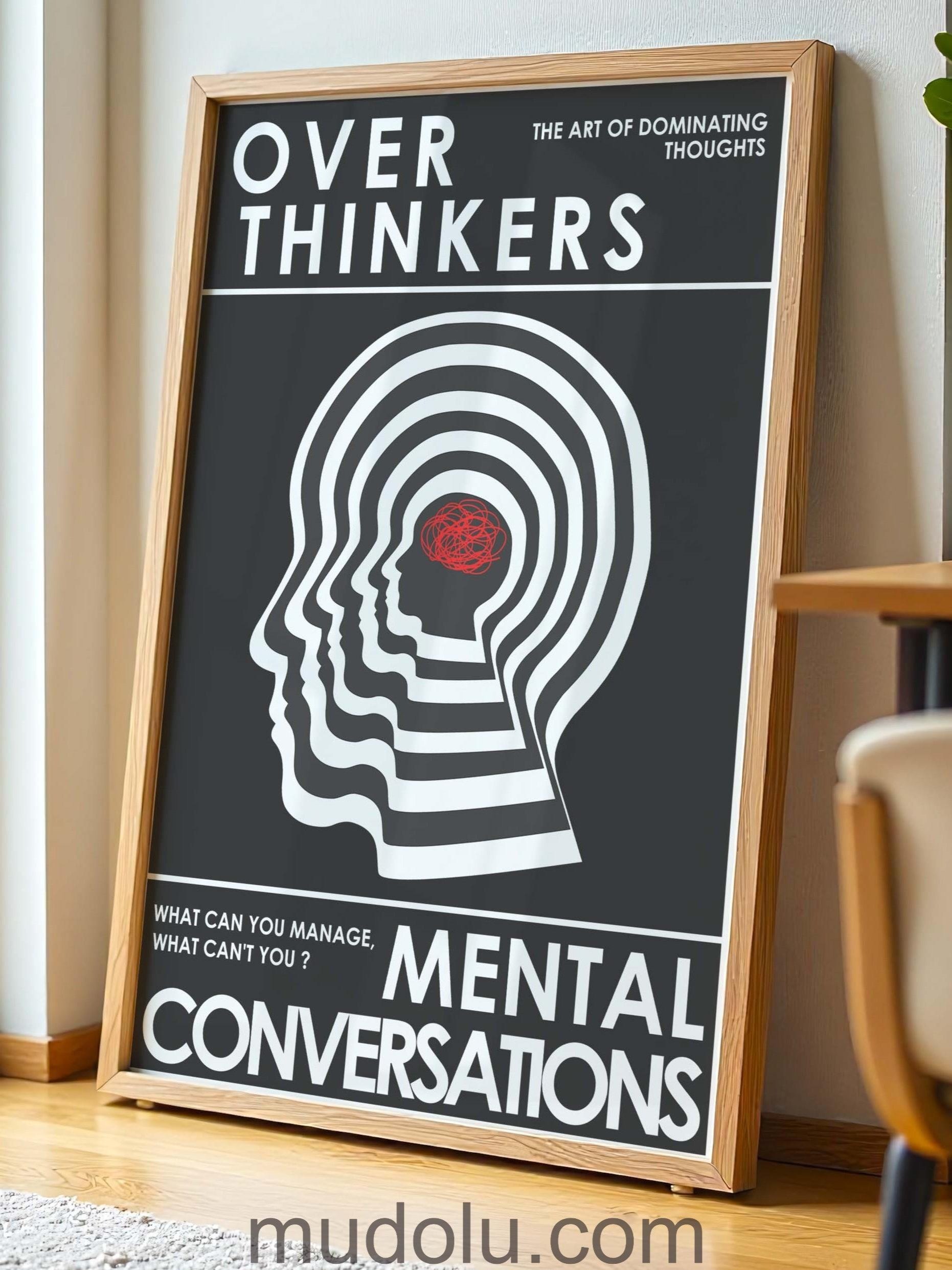 OverThinkers Wall art Poster Black White product image (3)