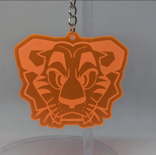 Tiger Laser etched Keychain product image (1)