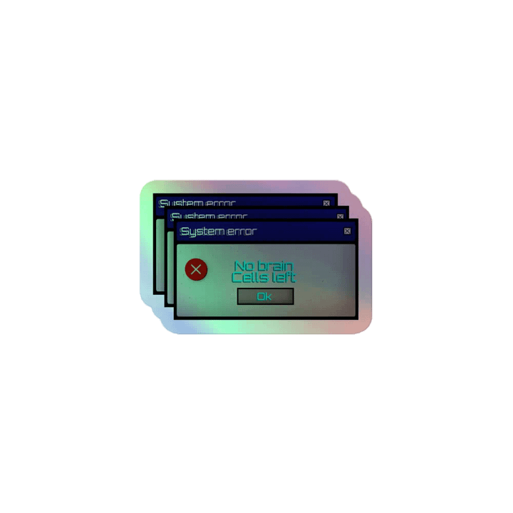 Brain Error Holographic Sticker product image (1)