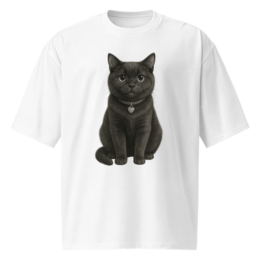 Calm black Cat Oversized Tee product image (1)