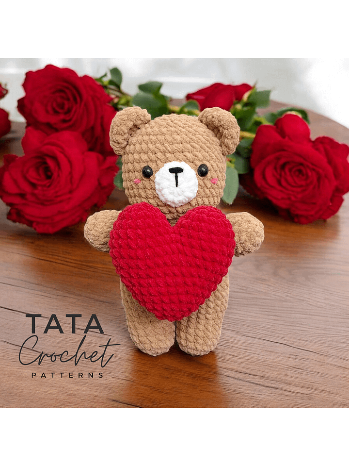 PDF Pattern - Crochet Bear Holding The Heart product image (1)