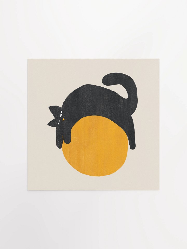 Lazy cat on a ball art print product image (3)