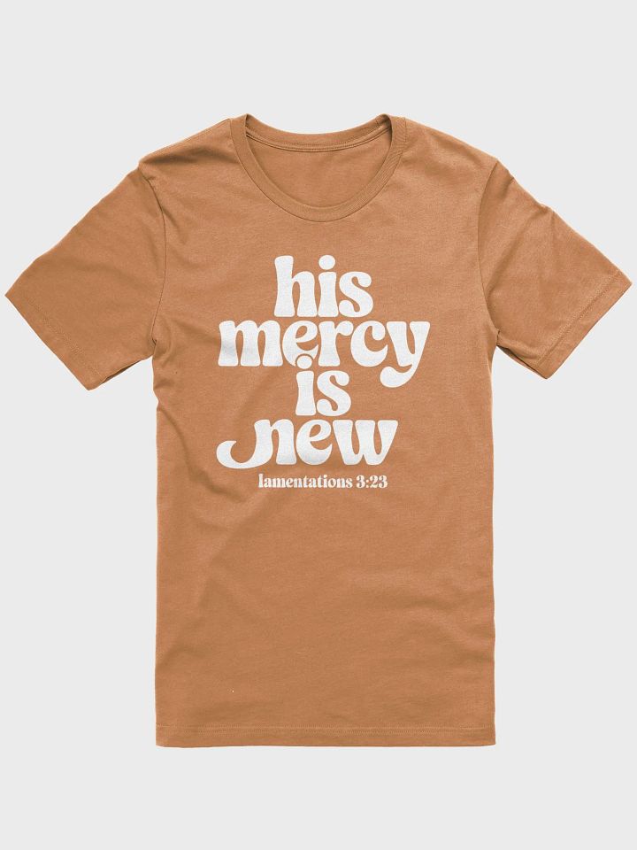 His Mercy Is New – Lamentations 3:22-23 Bible Verse Bella+Canvas Supersoft T-Shirt product image (2)