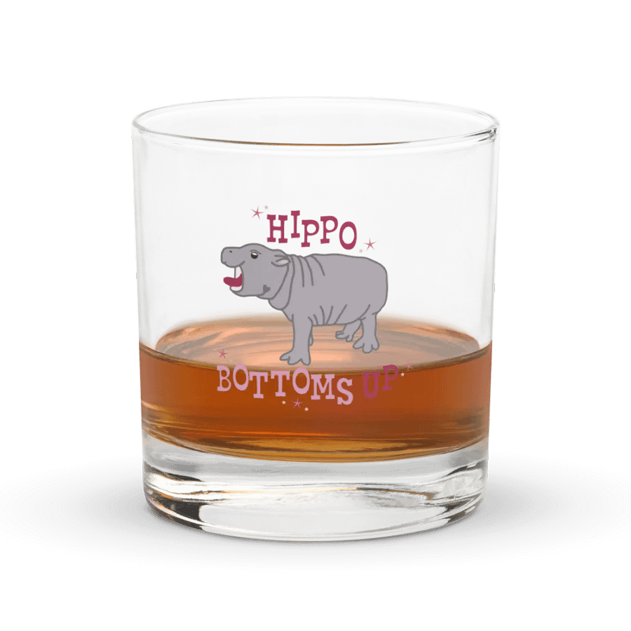 Hippo Bottoms Up Glass | Moo Deng Inspired Merch product image (5)